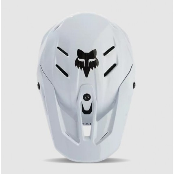 FOX V3 RS CARBON SOLID MOTOKROS BELA ČELADA