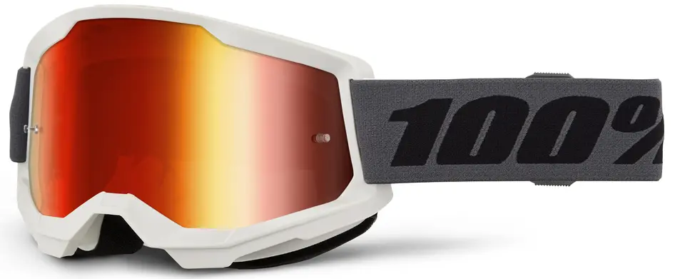 100% GOGGLE STRATA 2 GREY - RED MIRROR